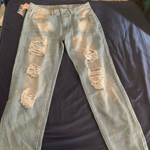 NEW Size 32 ROWME Blue Ripped Jeans
